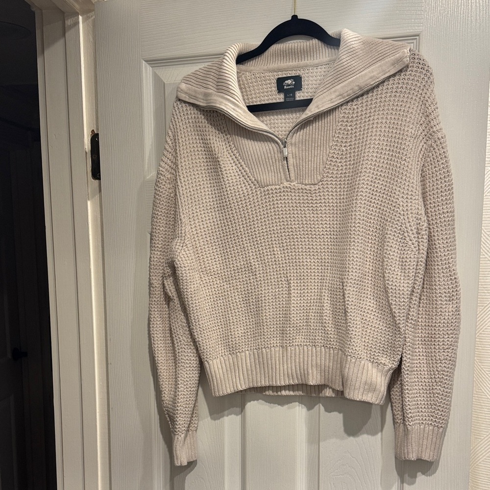 Roots Cream Cowl Neck Sweater
